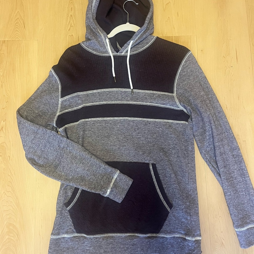 Men's Maroon and Gray Hoodie